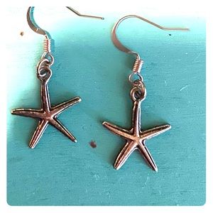 Silver starfish earrings